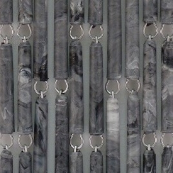 Vliegengordijn op maat: hulzen verspringen grijs gevlekt (bouwpakket)